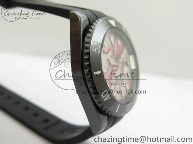 MiroTime 0201 Soft Submariner 40mm Black Ceramic 5GF Best Edition Pink Painting Dial on Black Rubber Strap SA 2472